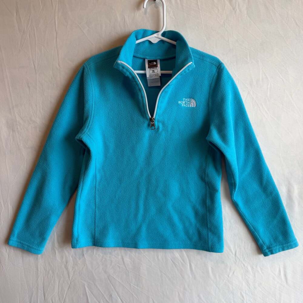 The North Face Glacier Girls' 1/4-Zip Fleece Pullover - Blue (Size S/7-8)